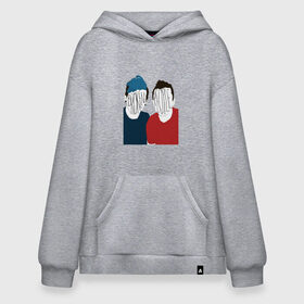 Худи SuperOversize хлопок с принтом Twenty One Pilots в Санкт-Петербурге, 70% хлопок, 30% полиэстер, мягкий начес внутри | карман-кенгуру, эластичная резинка на манжетах и по нижней кромке, двухслойный капюшон
 | 