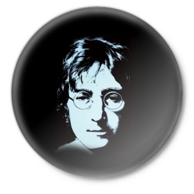 Значок с принтом Джон Леннон 7 в Санкт-Петербурге,  металл | круглая форма, металлическая застежка в виде булавки | Тематика изображения на принте: john lennon | the beatles | битлс | джон леннон
