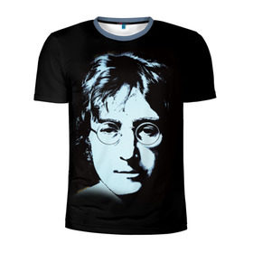 Мужская футболка 3D спортивная с принтом Джон Леннон 7 в Санкт-Петербурге, 100% полиэстер с улучшенными характеристиками | приталенный силуэт, круглая горловина, широкие плечи, сужается к линии бедра | john lennon | the beatles | битлс | джон леннон