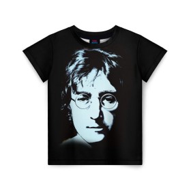 Детская футболка 3D с принтом Джон Леннон 7 в Санкт-Петербурге, 100% гипоаллергенный полиэфир | прямой крой, круглый вырез горловины, длина до линии бедер, чуть спущенное плечо, ткань немного тянется | Тематика изображения на принте: john lennon | the beatles | битлс | джон леннон
