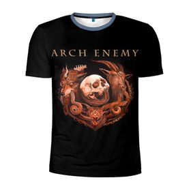 Мужская футболка 3D спортивная с принтом Arch Enemy в Санкт-Петербурге, 100% полиэстер с улучшенными характеристиками | приталенный силуэт, круглая горловина, широкие плечи, сужается к линии бедра | alissa white gluz | arch enemy | алисса уайт глаз | арч энеми