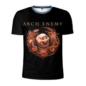 Мужская футболка 3D спортивная с принтом Arch Enemy в Санкт-Петербурге, 100% полиэстер с улучшенными характеристиками | приталенный силуэт, круглая горловина, широкие плечи, сужается к линии бедра | Тематика изображения на принте: alissa white gluz | arch enemy | алисса уайт глаз | арч энеми