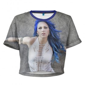 Женская футболка 3D укороченная с принтом Arch Enemy в Санкт-Петербурге, 100% полиэстер | круглая горловина, длина футболки до линии талии, рукава с отворотами | alissa white gluz | arch enemy | алисса уайт глаз | арч энеми