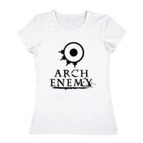 Женская футболка хлопок с принтом Arch Enemy в Санкт-Петербурге, 100% хлопок | прямой крой, круглый вырез горловины, длина до линии бедер, слегка спущенное плечо | alissa white gluz | arch enemy | алисса уайт глаз | арч энеми