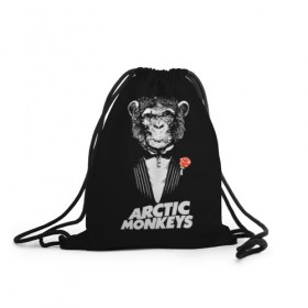 Рюкзак-мешок 3D с принтом Arctic Monkeys в Санкт-Петербурге, 100% полиэстер | плотность ткани — 200 г/м2, размер — 35 х 45 см; лямки — толстые шнурки, застежка на шнуровке, без карманов и подкладки | алекс тёрнер | арктик | арктические мартышки | гаражный | группа | джейми кук | инди рок | манкис | музыка | мэтт хелдер | ник о мэлли | обезьяна | постпанк ривайвл | психоделический | рок