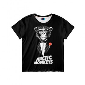 Детская футболка 3D с принтом Arctic Monkeys в Санкт-Петербурге, 100% гипоаллергенный полиэфир | прямой крой, круглый вырез горловины, длина до линии бедер, чуть спущенное плечо, ткань немного тянется | алекс тёрнер | арктик | арктические мартышки | гаражный | группа | джейми кук | инди рок | манкис | музыка | мэтт хелдер | ник о мэлли | обезьяна | постпанк ривайвл | психоделический | рок