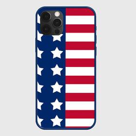 Чехол для iPhone 12 Pro с принтом USA FLAG  АМЕРИКАНСКИЙ ФЛАГ в Санкт-Петербурге, силикон | область печати: задняя сторона чехла, без боковых панелей | star | usa | америка | белый | звезды | красный | линии | полосы | популярные | синий | сша | триколор | туристические | флаг | цвет | штаты