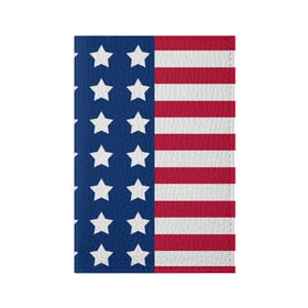 Обложка для паспорта матовая кожа с принтом USA Flag в Санкт-Петербурге, натуральная матовая кожа | размер 19,3 х 13,7 см; прозрачные пластиковые крепления | star | usa | америка | белый | звезды | красный | линии | полосы | популярные | синий | сша | триколор | туристические | флаг | цвет | штаты