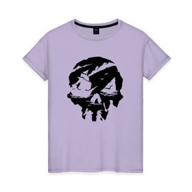 Женская футболка хлопок с принтом Sea of thieves в Санкт-Петербурге, 100% хлопок | прямой крой, круглый вырез горловины, длина до линии бедер, слегка спущенное плечо | mmo | море | пират | пираты | сокровища | сокровище