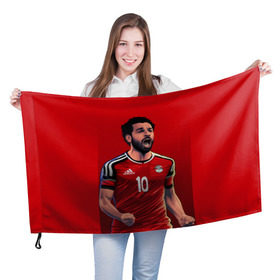Флаг 3D с принтом Мохамед Салах в Санкт-Петербурге, 100% полиэстер | плотность ткани — 95 г/м2, размер — 67 х 109 см. Принт наносится с одной стороны | mohamed salah ghaly | ливерпуль | мохаммед салах хамед гали | сборная египта | спорт | футбол