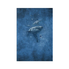 Обложка для паспорта матовая кожа с принтом Shark в Санкт-Петербурге, натуральная матовая кожа | размер 19,3 х 13,7 см; прозрачные пластиковые крепления | Тематика изображения на принте: fish | ocean | акула | вода | животные | море | океан | рыба | челюсти