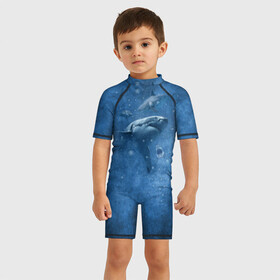 Детский купальный костюм 3D с принтом Shark в Санкт-Петербурге, Полиэстер 85%, Спандекс 15% | застежка на молнии на спине | fish | ocean | акула | вода | животные | море | океан | рыба | челюсти
