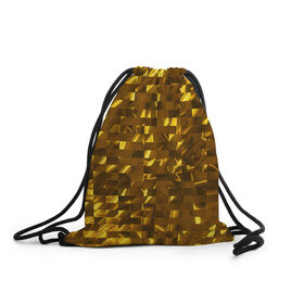Рюкзак-мешок 3D с принтом Золотые кубики в Санкт-Петербурге, 100% полиэстер | плотность ткани — 200 г/м2, размер — 35 х 45 см; лямки — толстые шнурки, застежка на шнуровке, без карманов и подкладки | 