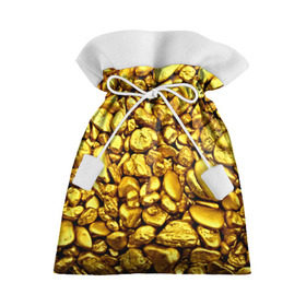 Подарочный 3D мешок с принтом Золотые камешки в Санкт-Петербурге, 100% полиэстер | Размер: 29*39 см | Тематика изображения на принте: abstraction | gold | rich | texture | богатство | золотая абстракция | золото | кубики | текстура