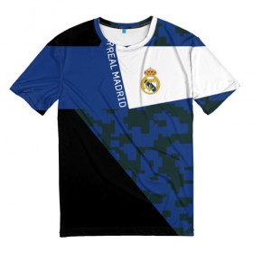 Мужская футболка 3D с принтом Real Madrid 2018 Sport Version в Санкт-Петербурге, 100% полиэфир | прямой крой, круглый вырез горловины, длина до линии бедер | Тематика изображения на принте: emirates | fc | real madrid | клуб | мяч | реал мадрид