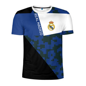 Мужская футболка 3D спортивная с принтом Real Madrid 2018 Sport Version в Санкт-Петербурге, 100% полиэстер с улучшенными характеристиками | приталенный силуэт, круглая горловина, широкие плечи, сужается к линии бедра | emirates | fc | real madrid | клуб | мяч | реал мадрид
