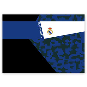 Поздравительная открытка с принтом Real Madrid 2018 Sport Version в Санкт-Петербурге, 100% бумага | плотность бумаги 280 г/м2, матовая, на обратной стороне линовка и место для марки
 | Тематика изображения на принте: emirates | fc | real madrid | клуб | мяч | реал мадрид