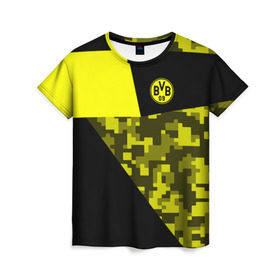 Женская футболка 3D с принтом Borussia Dortmund 2018 Sport в Санкт-Петербурге, 100% полиэфир ( синтетическое хлопкоподобное полотно) | прямой крой, круглый вырез горловины, длина до линии бедер | боруссия | дортмунд