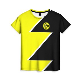 Женская футболка 3D с принтом Borussia Dortmund 2018 Storm в Санкт-Петербурге, 100% полиэфир ( синтетическое хлопкоподобное полотно) | прямой крой, круглый вырез горловины, длина до линии бедер | боруссия | дортмунд