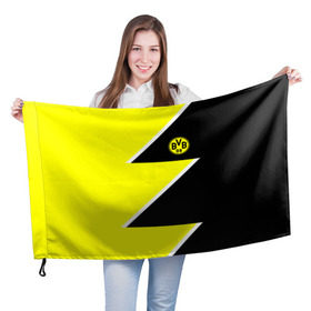 Флаг 3D с принтом Borussia Dortmund 2018 Storm в Санкт-Петербурге, 100% полиэстер | плотность ткани — 95 г/м2, размер — 67 х 109 см. Принт наносится с одной стороны | боруссия | дортмунд