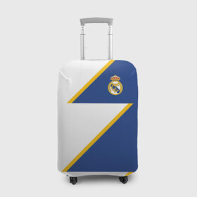 Чехол для чемодана 3D с принтом Real Madrid 2018 Storm в Санкт-Петербурге, 86% полиэфир, 14% спандекс | двустороннее нанесение принта, прорези для ручек и колес | emirates | fc | real madrid | абстракция | геометрия | линии | реал мадрид | спорт | спортивные | футбол | футбольный клуб | эмблема