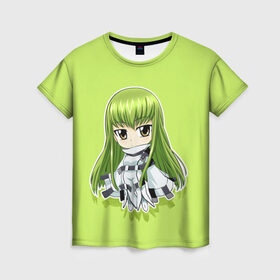Женская футболка 3D с принтом Code Geass - С.С. в Санкт-Петербурге, 100% полиэфир ( синтетическое хлопкоподобное полотно) | прямой крой, круглый вырез горловины, длина до линии бедер | гиас | код гиас | лилуш | сиси