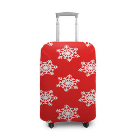 Чехол для чемодана 3D с принтом Snow в Санкт-Петербурге, 86% полиэфир, 14% спандекс | двустороннее нанесение принта, прорези для ручек и колес | new year | santa | дед мороз | елка | елочки | новогодний | новый год | рождество | сантаклаус | снег | снежинки