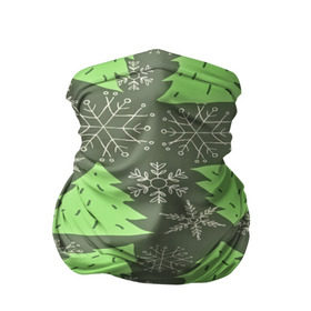 Бандана-труба 3D с принтом Зелёные ёлочки в Санкт-Петербурге, 100% полиэстер, ткань с особыми свойствами — Activecool | плотность 150‒180 г/м2; хорошо тянется, но сохраняет форму | new year | santa | дед мороз | елка | елочки | новогодний | новый год | рождество | сантаклаус | снег | снежинки