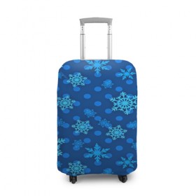 Чехол для чемодана 3D с принтом Снежинки 2018 в Санкт-Петербурге, 86% полиэфир, 14% спандекс | двустороннее нанесение принта, прорези для ручек и колес | new year | santa | дед мороз | елка | елочки | новогодний | новый год | рождество | сантаклаус | снег | снежинки