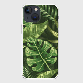 Чехол для iPhone 13 mini с принтом Доисторический лес в Санкт-Петербурге,  |  | vppdgryphon | арт | краска | лес | папоротник | прикольные | тропики | цветные | цветок | цветы