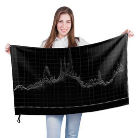 Флаг 3D с принтом diagram в Санкт-Петербурге, 100% полиэстер | плотность ткани — 95 г/м2, размер — 67 х 109 см. Принт наносится с одной стороны | Тематика изображения на принте: technology | график | черный