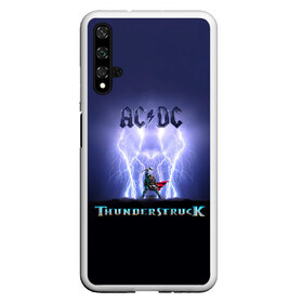 Чехол для Honor 20 с принтом AC DC Тор молнии в Санкт-Петербурге, Силикон | Область печати: задняя сторона чехла, без боковых панелей | ac dc | acdc | ангус янг | блюз рок | группа | крис слэйд | рок | рок н ролл | стиви янг | хард рок | эксл роуз