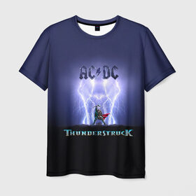 Мужская футболка 3D с принтом AC DC Тор молнии в Санкт-Петербурге, 100% полиэфир | прямой крой, круглый вырез горловины, длина до линии бедер | Тематика изображения на принте: ac dc | acdc | ангус янг | блюз рок | группа | крис слэйд | рок | рок н ролл | стиви янг | хард рок | эксл роуз
