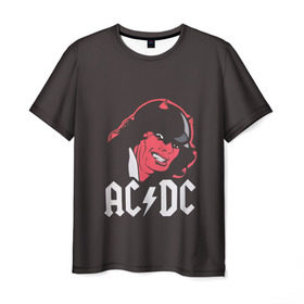 Мужская футболка 3D с принтом Чёрт AC/DC в Санкт-Петербурге, 100% полиэфир | прямой крой, круглый вырез горловины, длина до линии бедер | Тематика изображения на принте: ac dc | acdc | ангус янг | блюз рок | крис слэйд | рок группа | рок н ролл | стиви янг | хард рок | эксл роуз