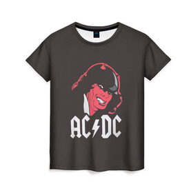 Женская футболка 3D с принтом Чёрт AC/DC в Санкт-Петербурге, 100% полиэфир ( синтетическое хлопкоподобное полотно) | прямой крой, круглый вырез горловины, длина до линии бедер | ac dc | acdc | ангус янг | блюз рок | крис слэйд | рок группа | рок н ролл | стиви янг | хард рок | эксл роуз