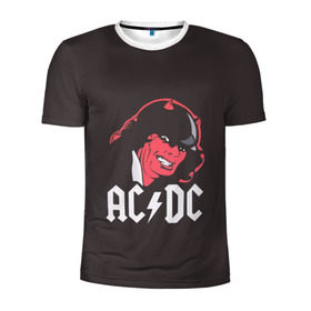 Мужская футболка 3D спортивная с принтом Чёрт AC/DC в Санкт-Петербурге, 100% полиэстер с улучшенными характеристиками | приталенный силуэт, круглая горловина, широкие плечи, сужается к линии бедра | ac dc | acdc | ангус янг | блюз рок | крис слэйд | рок группа | рок н ролл | стиви янг | хард рок | эксл роуз