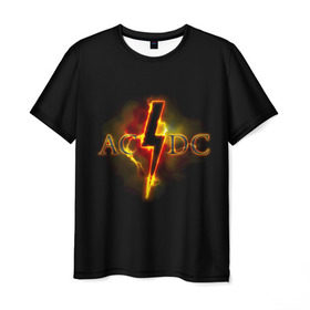 Мужская футболка 3D с принтом AC/DC огонь в Санкт-Петербурге, 100% полиэфир | прямой крой, круглый вырез горловины, длина до линии бедер | ac dc | acdc | ангус янг | блюз рок | крис слэйд | надпись | рок группа | рок н ролл | стиви янг | хард рок | эксл роуз