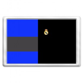 Магнит 45*70 с принтом Real Madrid 2018 Black Version в Санкт-Петербурге, Пластик | Размер: 78*52 мм; Размер печати: 70*45 | Тематика изображения на принте: emirates | fc | real madrid | клуб | мяч | реал мадрид
