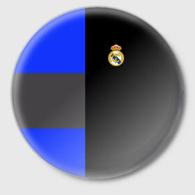 Значок с принтом Real Madrid 2018 Black Version в Санкт-Петербурге,  металл | круглая форма, металлическая застежка в виде булавки | Тематика изображения на принте: emirates | fc | real madrid | клуб | мяч | реал мадрид