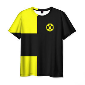 Мужская футболка 3D с принтом FC Borussia Dortmund Black в Санкт-Петербурге, 100% полиэфир | прямой крой, круглый вырез горловины, длина до линии бедер | Тематика изображения на принте: боруссия | дортмунд