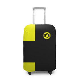 Чехол для чемодана 3D с принтом FC Borussia Dortmund Black в Санкт-Петербурге, 86% полиэфир, 14% спандекс | двустороннее нанесение принта, прорези для ручек и колес | боруссия | дортмунд
