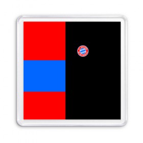 Магнит 55*55 с принтом FC Bayern 2018 Black Version в Санкт-Петербурге, Пластик | Размер: 65*65 мм; Размер печати: 55*55 мм | Тематика изображения на принте: 