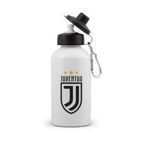 Бутылка спортивная с принтом Juventus Football Club в Санкт-Петербурге, металл | емкость — 500 мл, в комплекте две пластиковые крышки и карабин для крепления | juventus football club