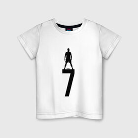 Детская футболка хлопок с принтом Криштиану Роналду в Санкт-Петербурге, 100% хлопок | круглый вырез горловины, полуприлегающий силуэт, длина до линии бедер | Тематика изображения на принте: 