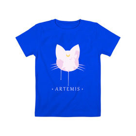 Детская футболка хлопок с принтом Artemis в Санкт-Петербурге, 100% хлопок | круглый вырез горловины, полуприлегающий силуэт, длина до линии бедер | Тематика изображения на принте: anime | sailor moon | аниме | сейлор мун