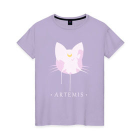 Женская футболка хлопок с принтом Artemis в Санкт-Петербурге, 100% хлопок | прямой крой, круглый вырез горловины, длина до линии бедер, слегка спущенное плечо | anime | sailor moon | аниме | сейлор мун