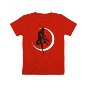 Детская футболка хлопок с принтом Луна в Санкт-Петербурге, 100% хлопок | круглый вырез горловины, полуприлегающий силуэт, длина до линии бедер | anime | sailor moon | аниме | сейлор мун