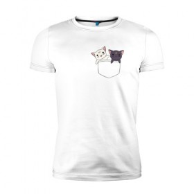 Мужская футболка премиум с принтом Кисы в Санкт-Петербурге, 92% хлопок, 8% лайкра | приталенный силуэт, круглый вырез ворота, длина до линии бедра, короткий рукав | anime | cat | sailor moon | аниме | кисы | сейлор мун