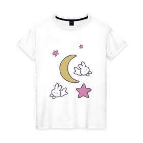 Женская футболка хлопок с принтом Луна в Санкт-Петербурге, 100% хлопок | прямой крой, круглый вырез горловины, длина до линии бедер, слегка спущенное плечо | anime | sailor moon | аниме | сейлор мун