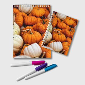 Блокнот с принтом тыквы в Санкт-Петербурге, 100% бумага | 48 листов, плотность листов — 60 г/м2, плотность картонной обложки — 250 г/м2. Листы скреплены удобной пружинной спиралью. Цвет линий — светло-серый
 | halloween | дача | овощи | октябрь | оранжевый | осень | сентябрь | тыква | хеллуин